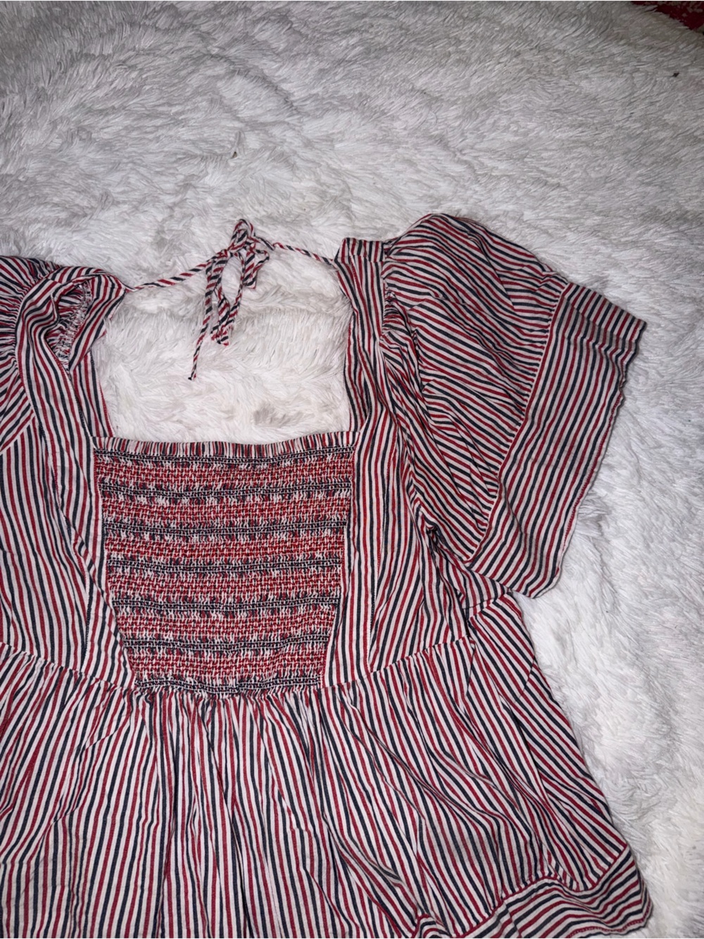 Old Navy Striped Red and Navy Blue Women’s Babydoll Top size 2X